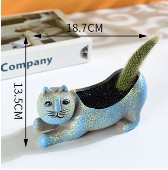2個セット】 猫 ねこ 鉢 陶器 植木鉢 プランター 2個セット