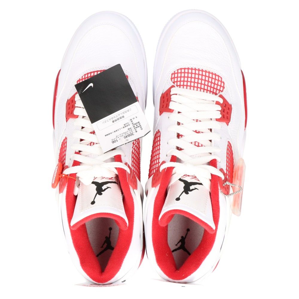 NIKE (ナイキ) AIR JORDAN 4 RETRO ALTERNATE エア ジョーダン4 レトロ オルタネイト ハイカットスニーカーシューズ  ホワイト/レッド US13/31cm 308497-106 - メルカリ