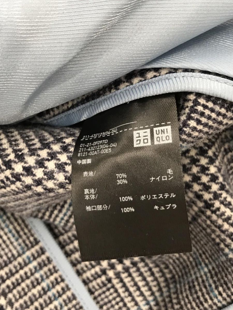 INES DE LA FRESSANGE ユニクロチェックテーラードジャケットS UNIQLO INES DE LA FRESSANGE ユニクロ イネス ウール混