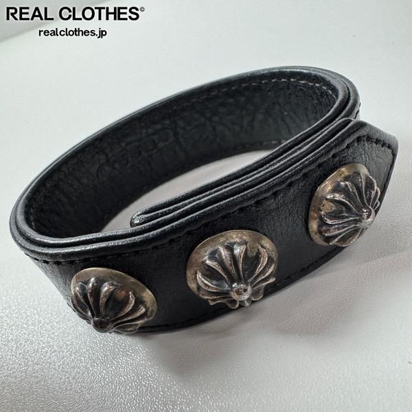 CHROME HEARTS|クロムハーツ 3ボタン2スナップ レザーブレスレット|クロスボタン