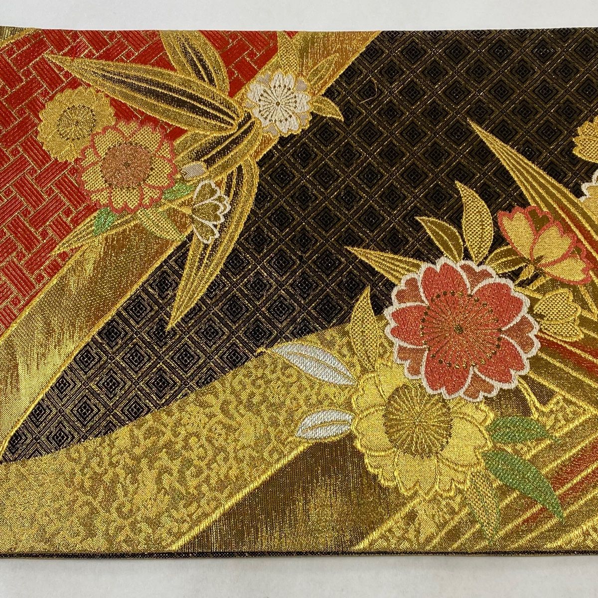 袋帯 秀品 竹 桜 箔 金銀糸 金色 六通 正絹 【中古】 - メルカリ