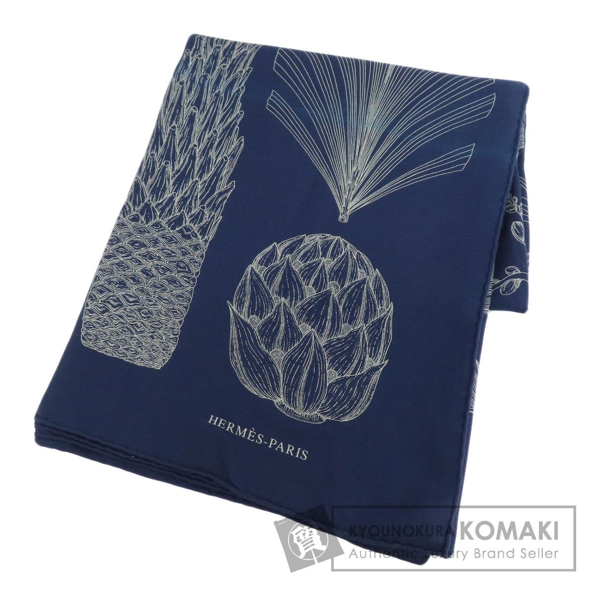 HERMES エルメス カレジェアンヤシの目録 ストール カシミヤ シルク 