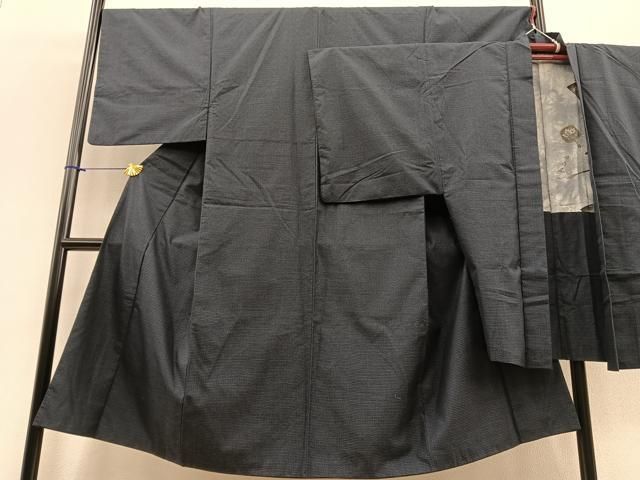 平和屋着物□男性 紬 格子 正絹 逸品 DAAW2644ma 平和屋着物▽男性 紬 