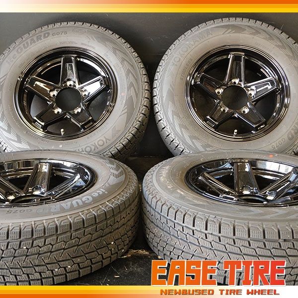 23年製 バリ山 ヨコハマ iceGUARD G075 Weds KEELER TACTICS 195 80R15 6J 0 139.7 5H 4本 スタッドレス ジムニーシエラ