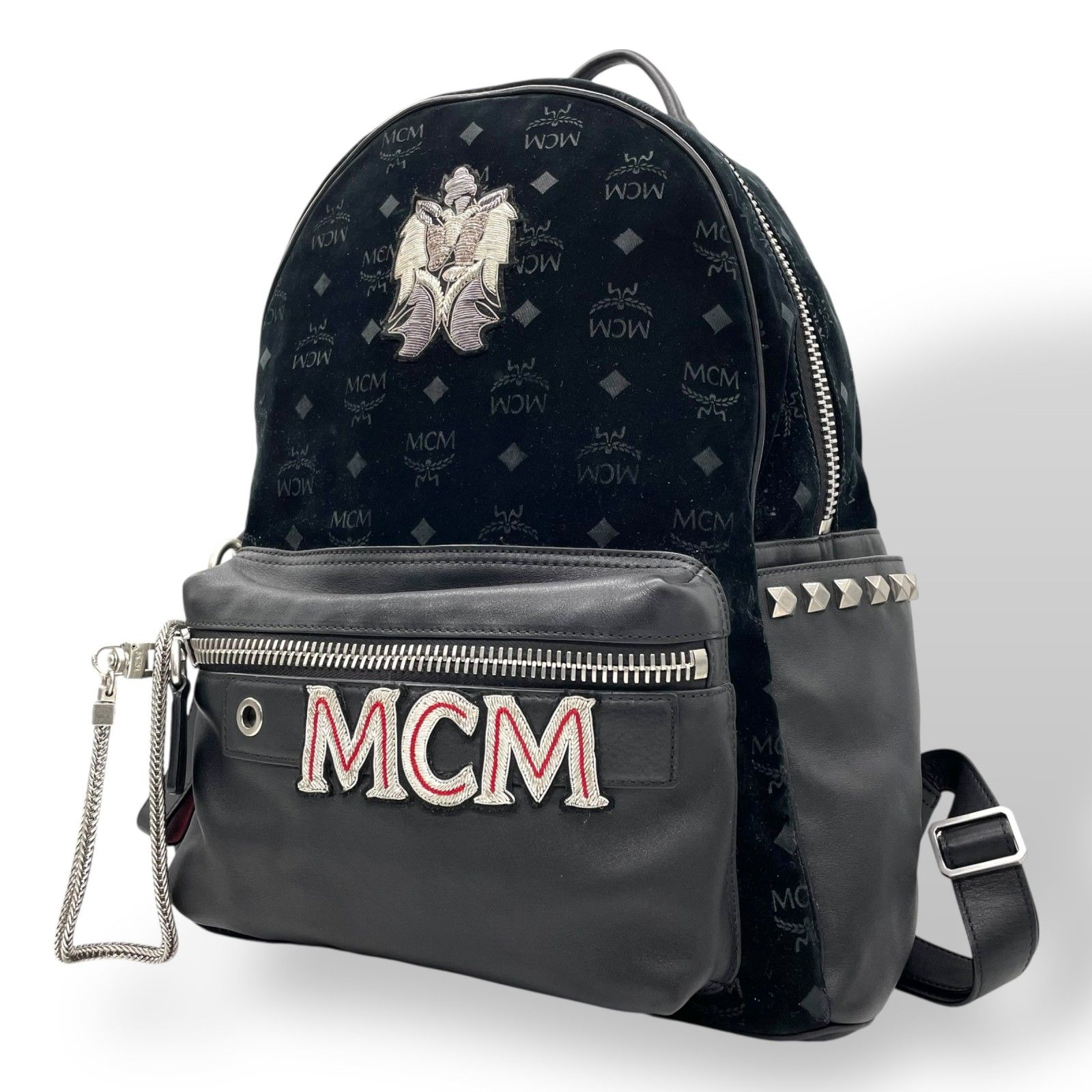 未使用級✨MCM モノグラム スタッズ バックパック リュック 極美品 MCM