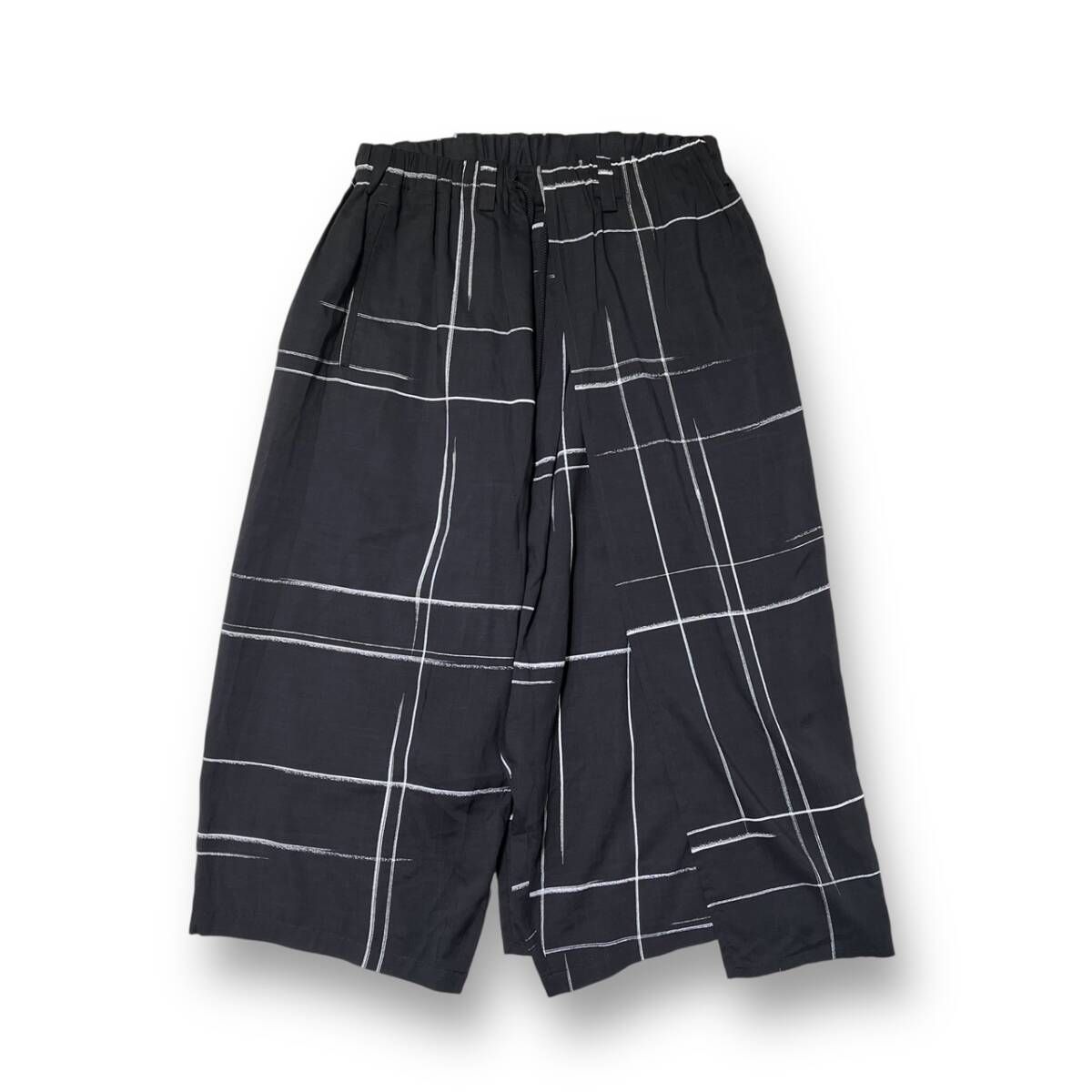 Y s PINK CHECK PANTS BLACK size 2 チェックパンツ ワイズピンク