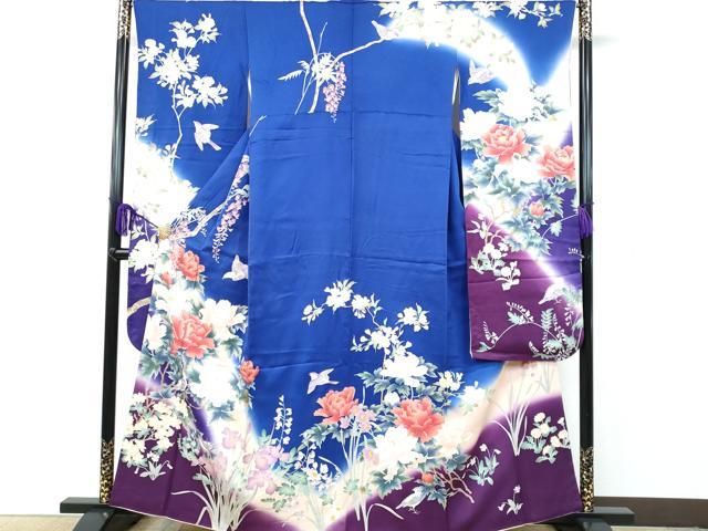 平和屋着物□豪華振袖 枝花鳥文 暈し染め 金銀彩 正絹 逸品 平和屋着物□豪華振袖 枝花鳥文 暈し染め 金銀彩 正絹 逸品