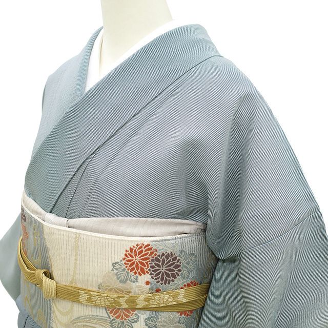 新古品】 夏物 江戸小紋 着物 未使用 単衣 正絹 絽 万筋 ブルー