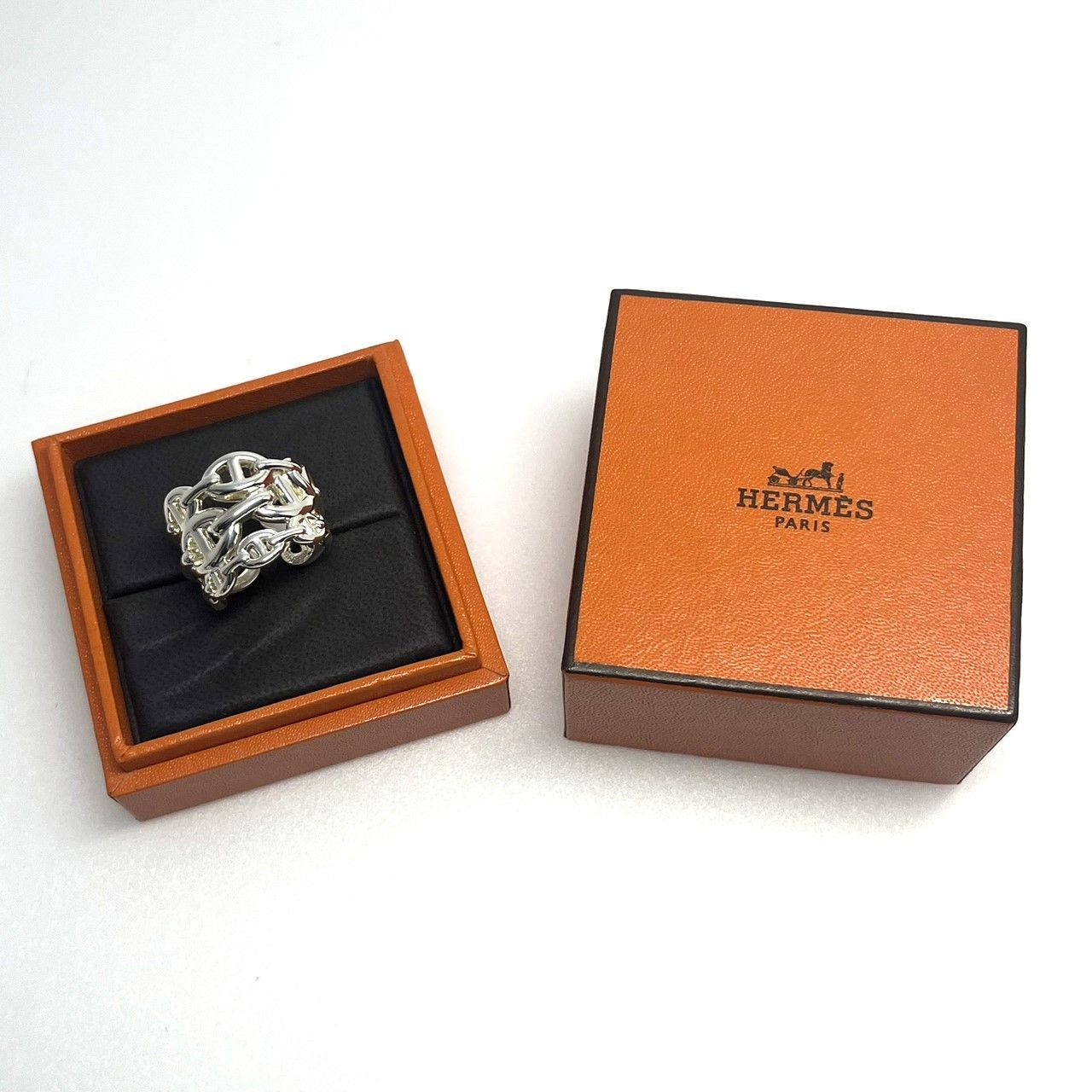 美品 HERMES エルメス シェーヌダンクル アンシェネ GM リング Ag925 美品 HERMES エルメス シェーヌダンクル アンシェネ GM リング Ag925