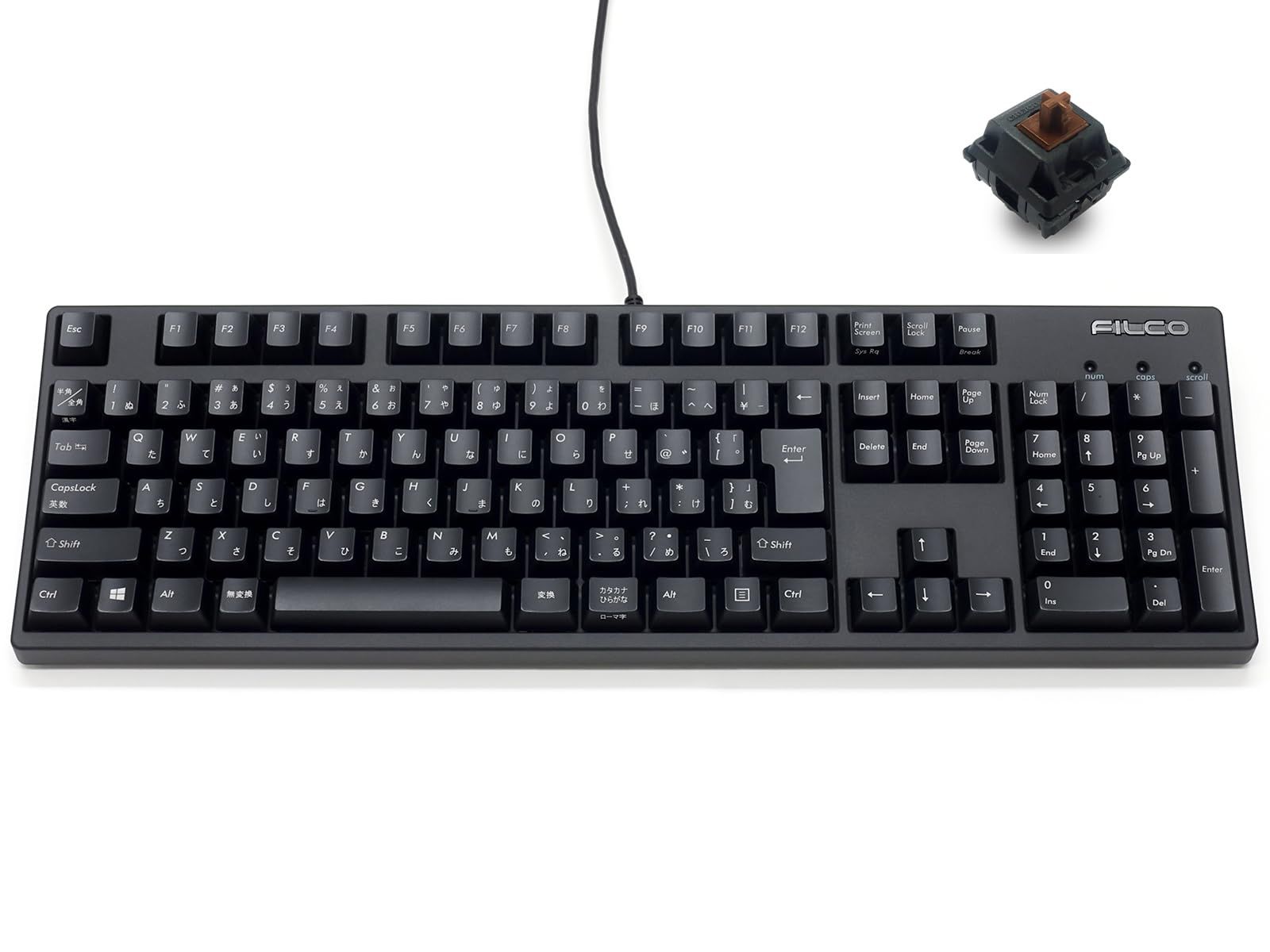 【特価商品】フルサイズ CHERRY かな刻印あり MX茶軸 日本語配列 Majestouch+プラス ブラック FILCO