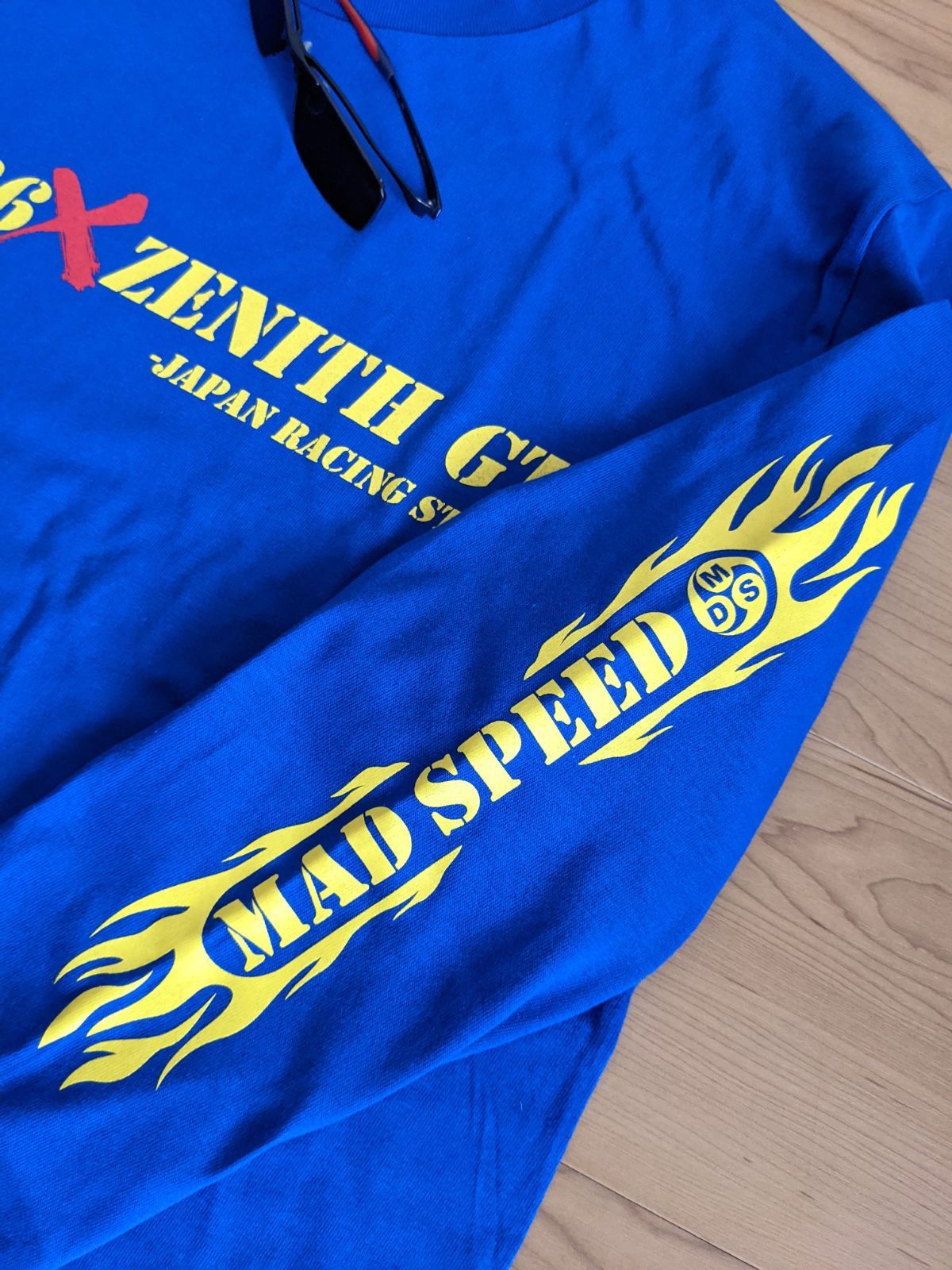 【MADSPEED】趣味Tシャツ 長袖 ロンT ハチロク TOYOTA86 BRZ トヨタ スバル ZN6 ZC6 GR86 ブルーxイエロー 新品未開封