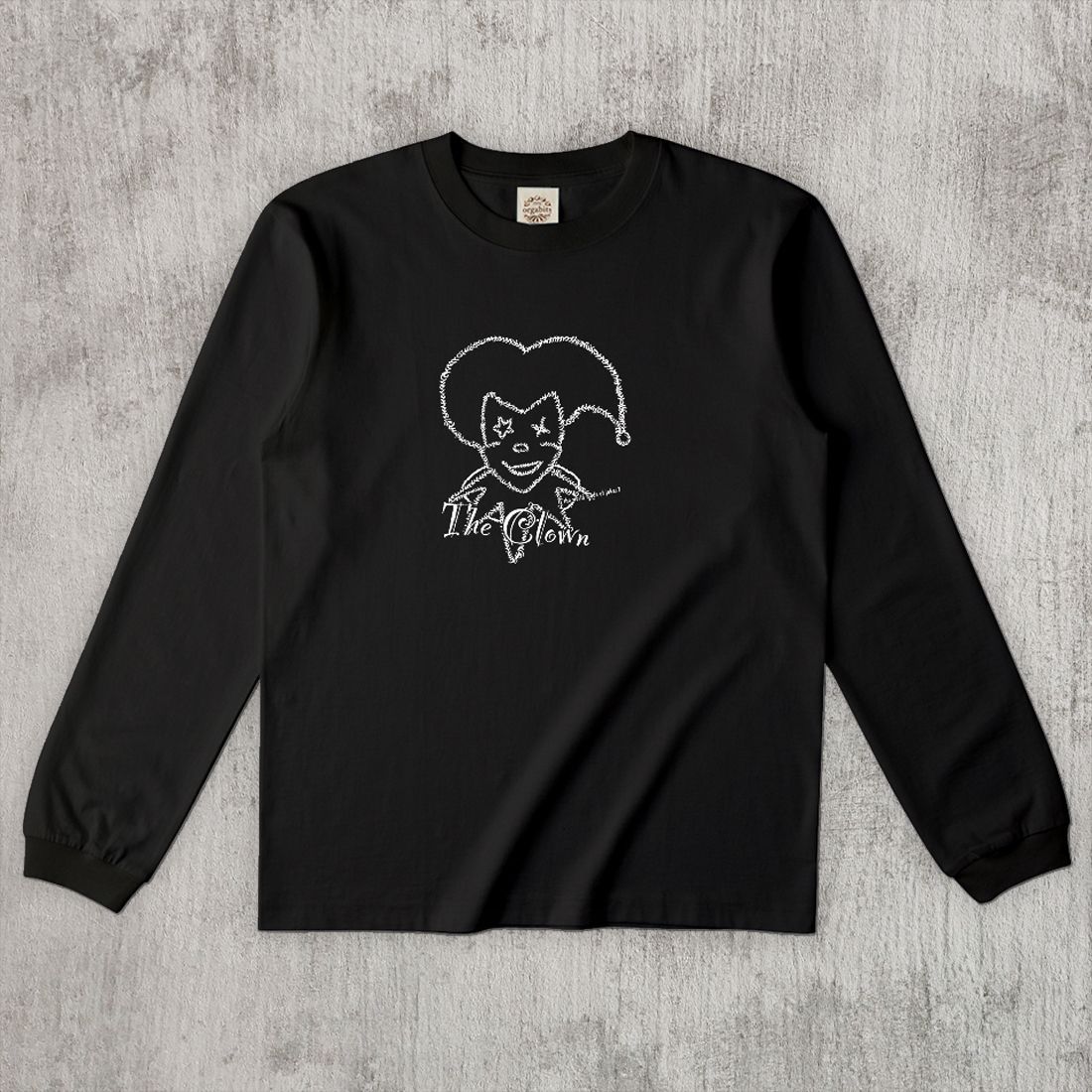 グラフィックロングTシャツ　The Clown Mono / White -Long-