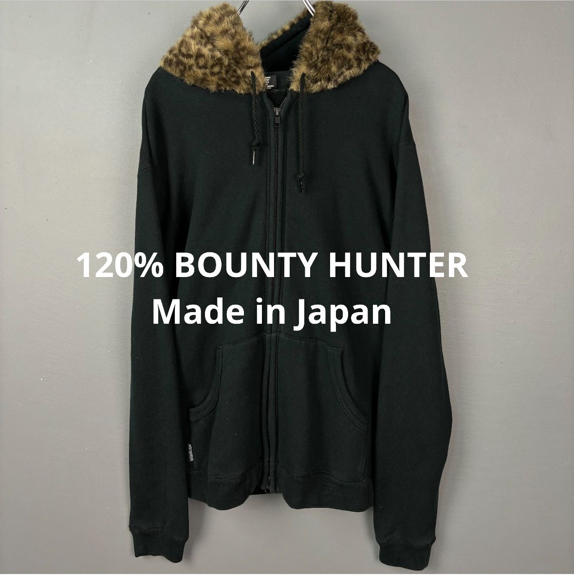 正規品 120% BOUNTY HUNTER バウンティーハンター ジップアップ パーカー フーディー ファー 豹柄 レオパード ジップアップ  ジャケット - メルカリ