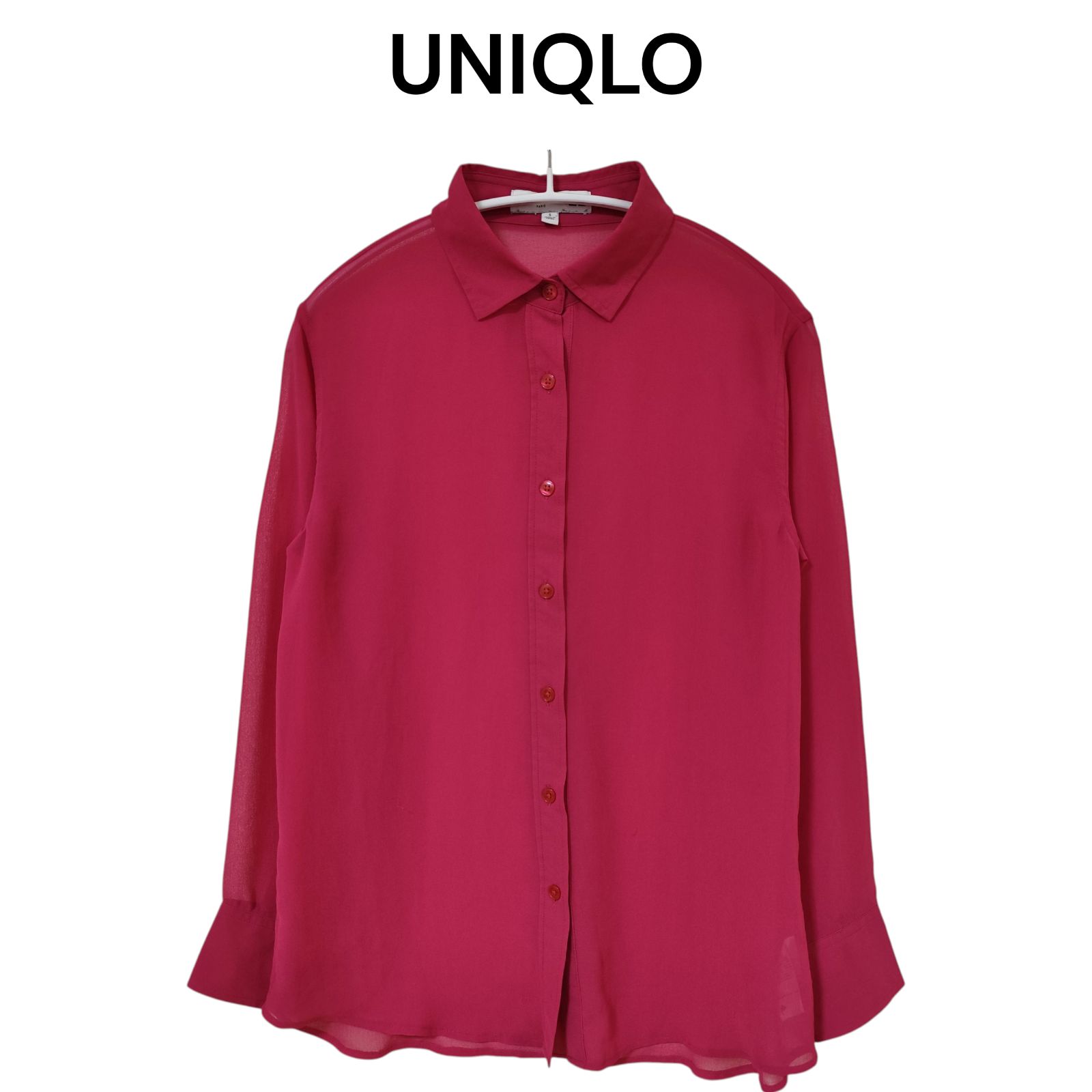 ユニクロ ✕ イネス シルクブラウス シャツ ピンク S UNIQLO INES 