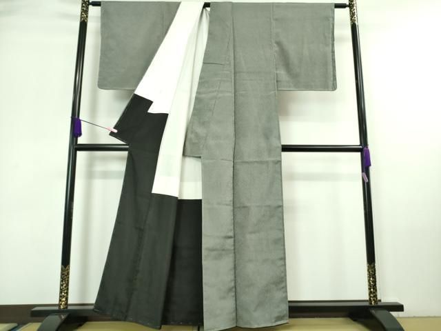 平和屋着物■極上　江戸小紋　お召地　万筋　黒×白　逸品　未使用　DZAA7259kh5 平和屋着物□極上 江戸小紋 お召地 万筋 黒×白 逸品 未使用