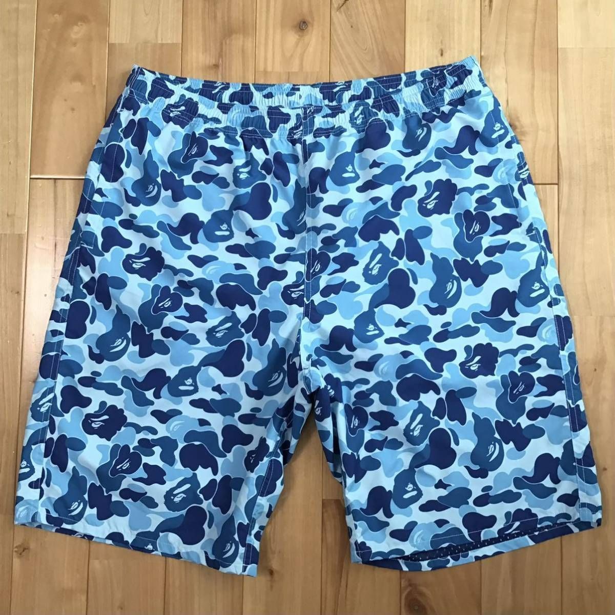 ☆2XL☆ BAPE ABC camo blue Beach shorts a bathing ape エイプ ベイプ アベイシングエイプ 迷彩  ナイロン ABCカモ ハーフパンツ - メルカリ