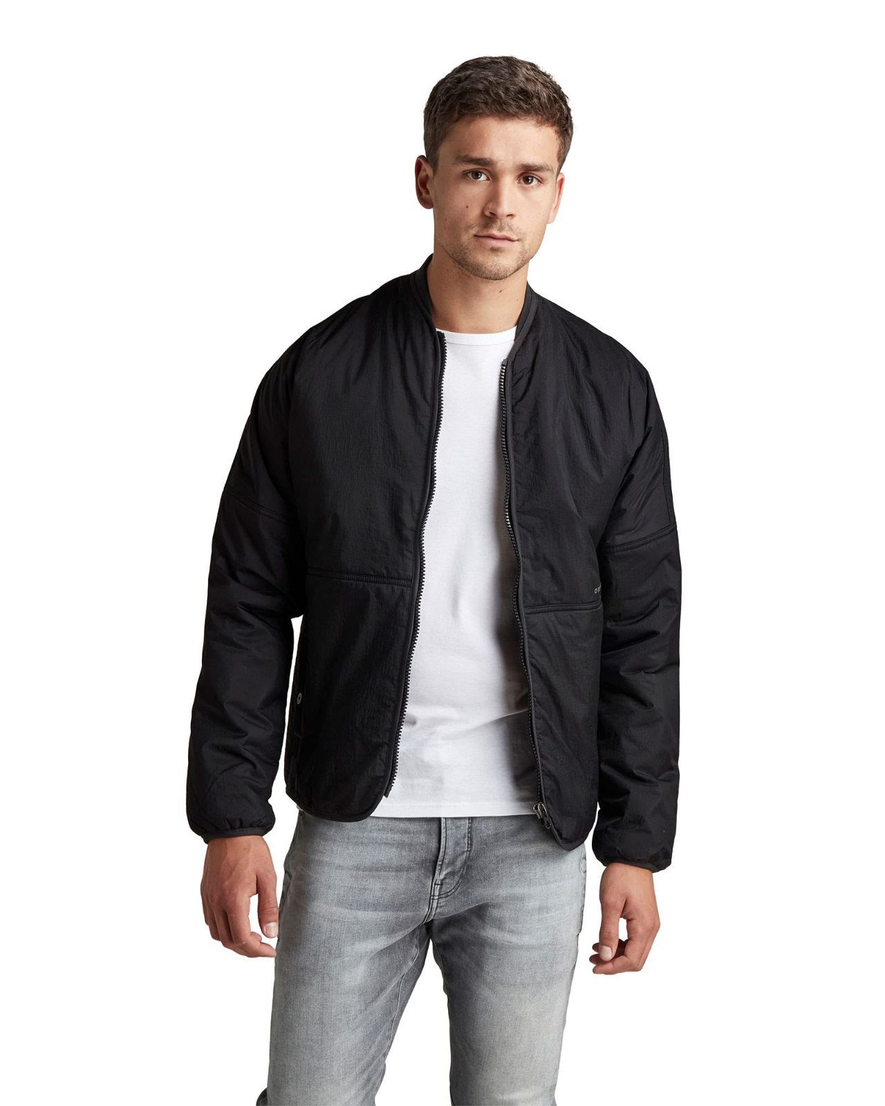 Size:S_Color:dk black [ジースターロゥ] ジャケット メンズ ストレートフィット ブラック Lightly padded indoor jacket D19653-C643-6484-S