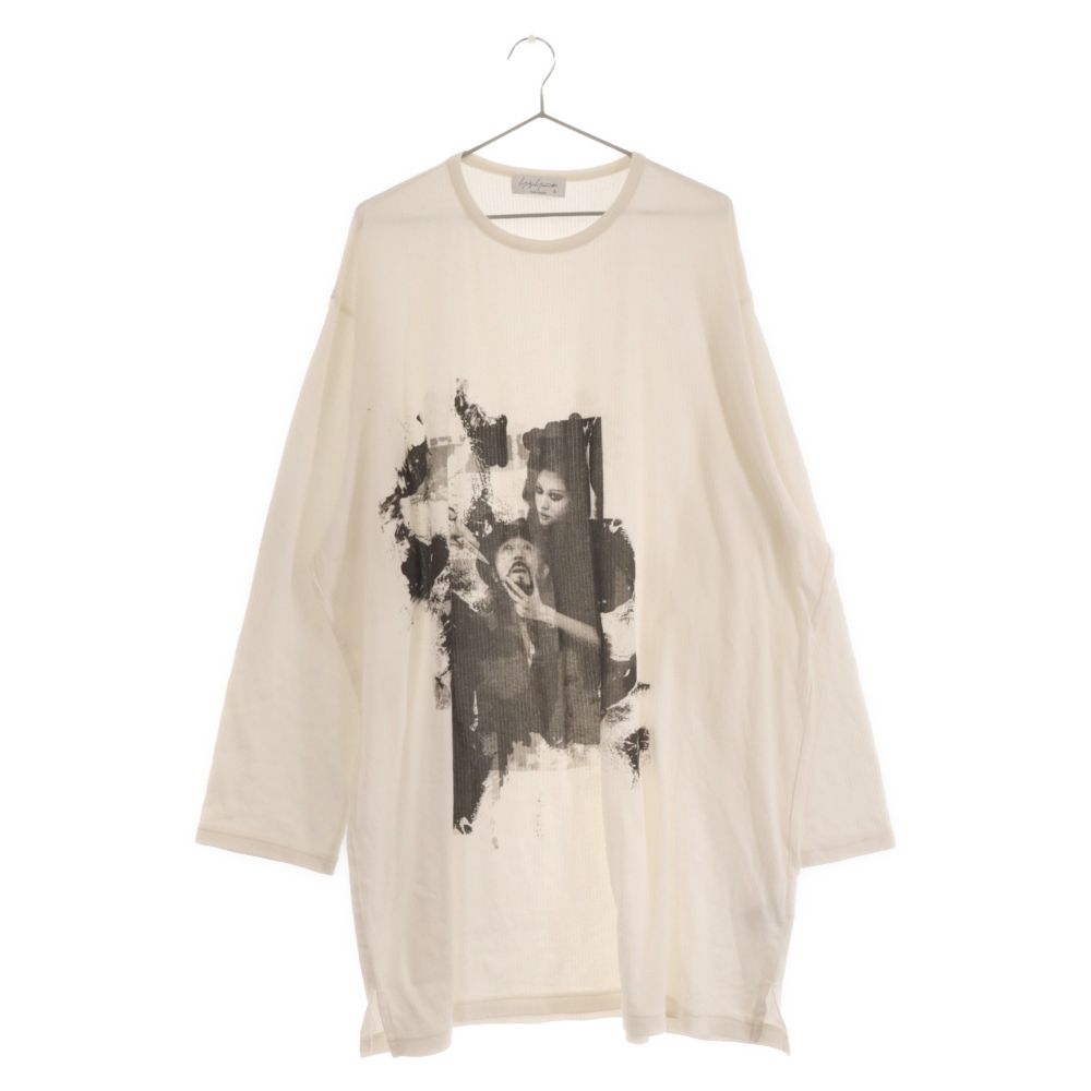 ヨージヤマモト　プールオム　Tシャツ SINGLE JERSEY PRINT HALF SLEEVE C [THUNDER] BLACK - Yohji