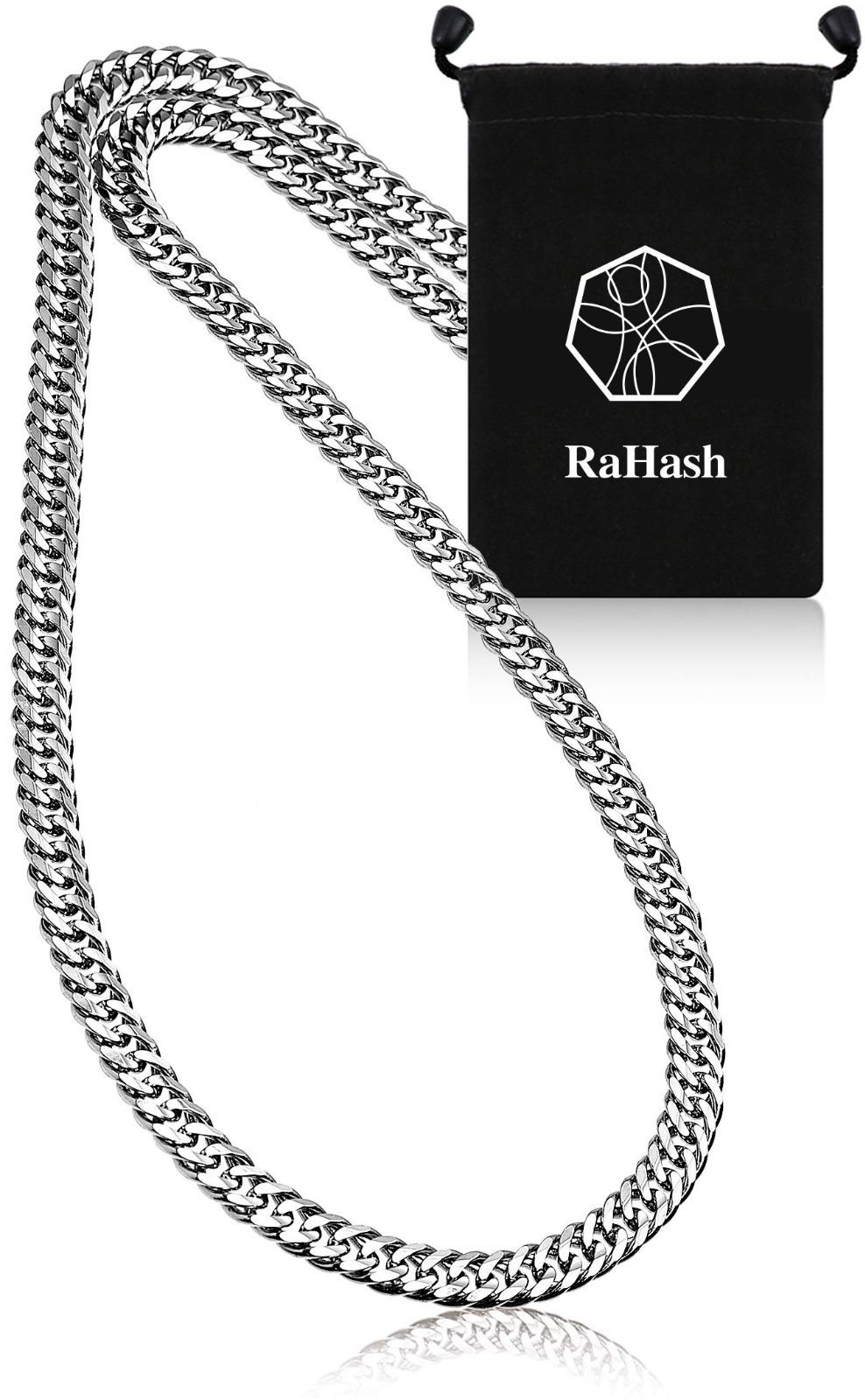 メンズ 喜平 チェーン シルバー 925 ブランド ネックレス 銀 6面カット ダブル 幅5ｍｍ RaHash 50cm