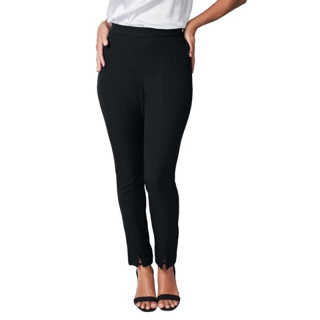 【送料無料】 ジェシカロンドン レディース カジュアルパンツ ボトムス Jessica London Women's Plus Size Bi-Stretch Slit Front Ankle Pant Black