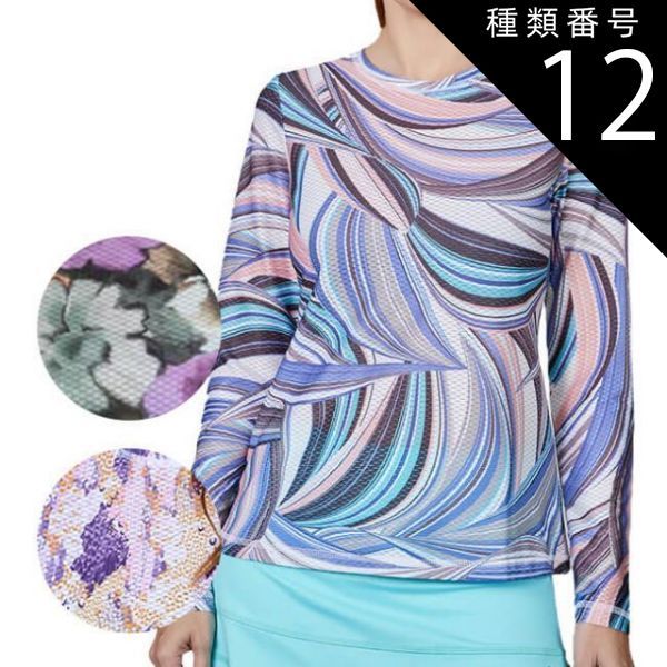 種類12:ナチュラ(NAT)/USサイズ-L 売尽しセール！】「ＵＳサイズ」Sofibella(ソフィベラ) レディース AIRFLOW エアフロー 長袖Tシャツ ロングスリーブ 7013W(22y11mテニス)【メール便発送】