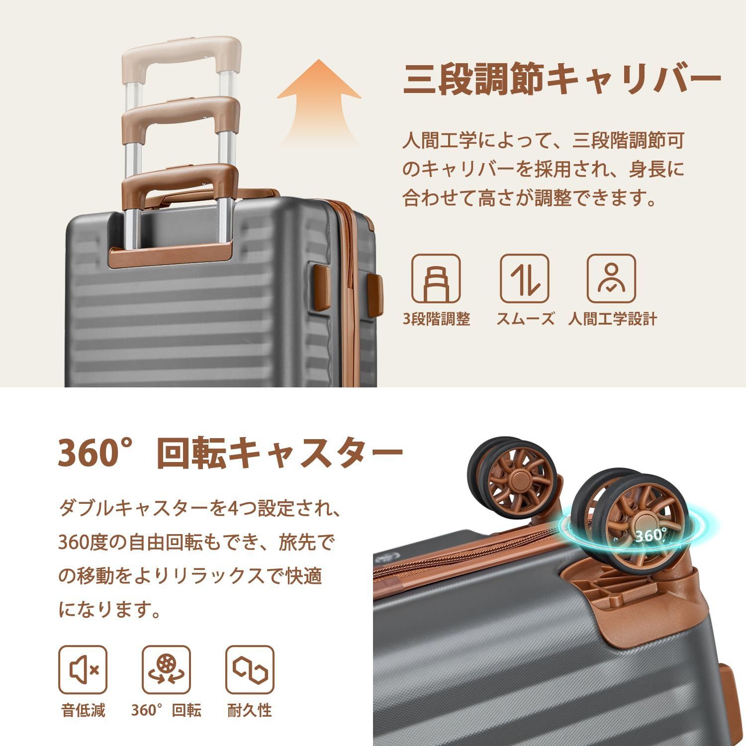 キャリーケース ダブルキャスター