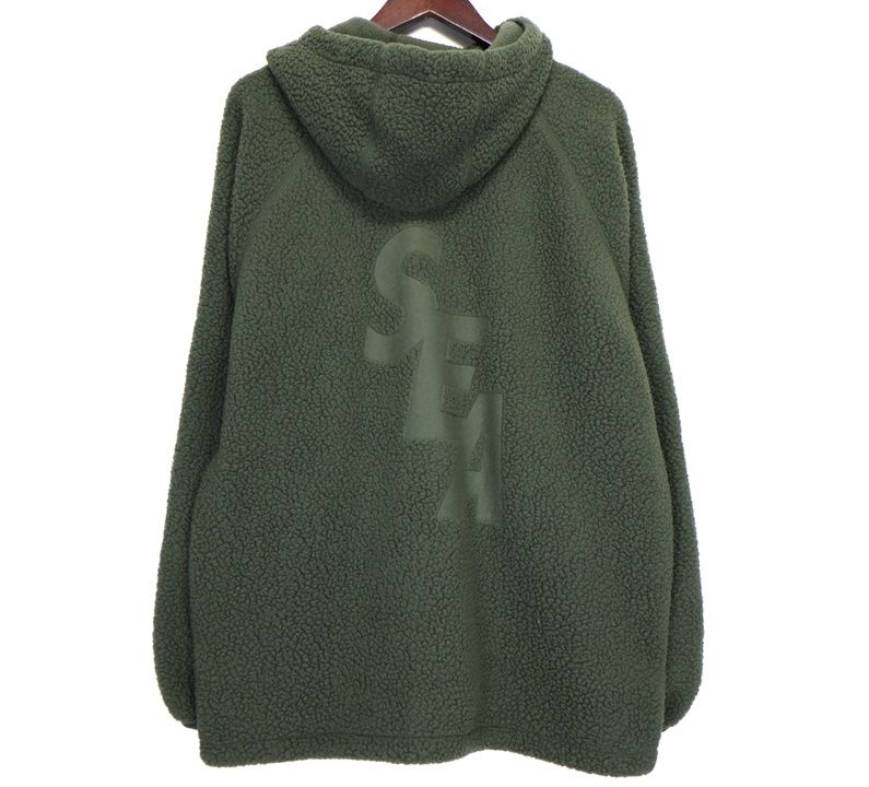 ウィンダンシ― WIND AND SEA × スノーピーク snow peak THERMAL BOA FLEECE JACKET WAS JK 21AM701 フロント ロゴ 刺繍 フリース ボア ジャケット w24815