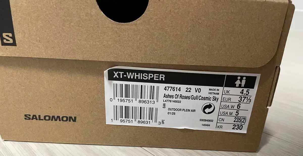 安全性のある SALOMON サロモン XT ウィスパー 灰 ローズ グレー 230 【全国送料無料】