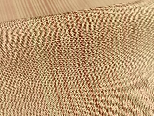 平和屋着物○工芸紬 炉ばた織 縞 小千谷 ますいわ屋扱い 証紙付き 正絹