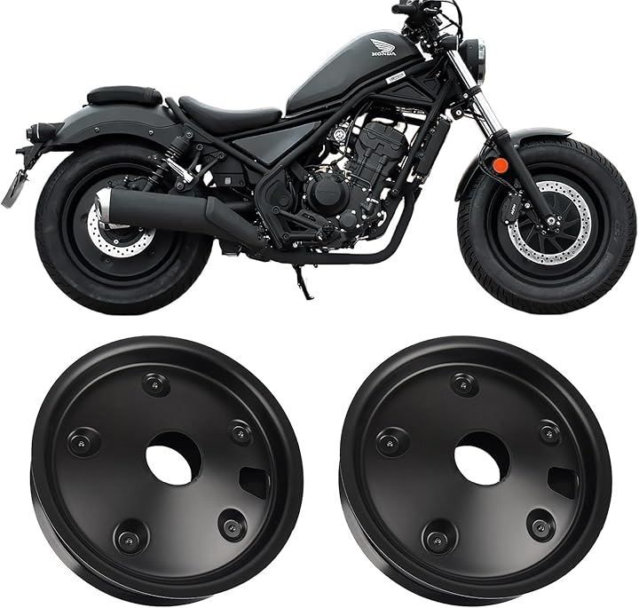 motokagura 互換品 レブル250 500 設計 スチール製ホイールカバー フロント リアセット マットブラック MC49|PC60対応 カスタムパーツ ドレスアップ 保護