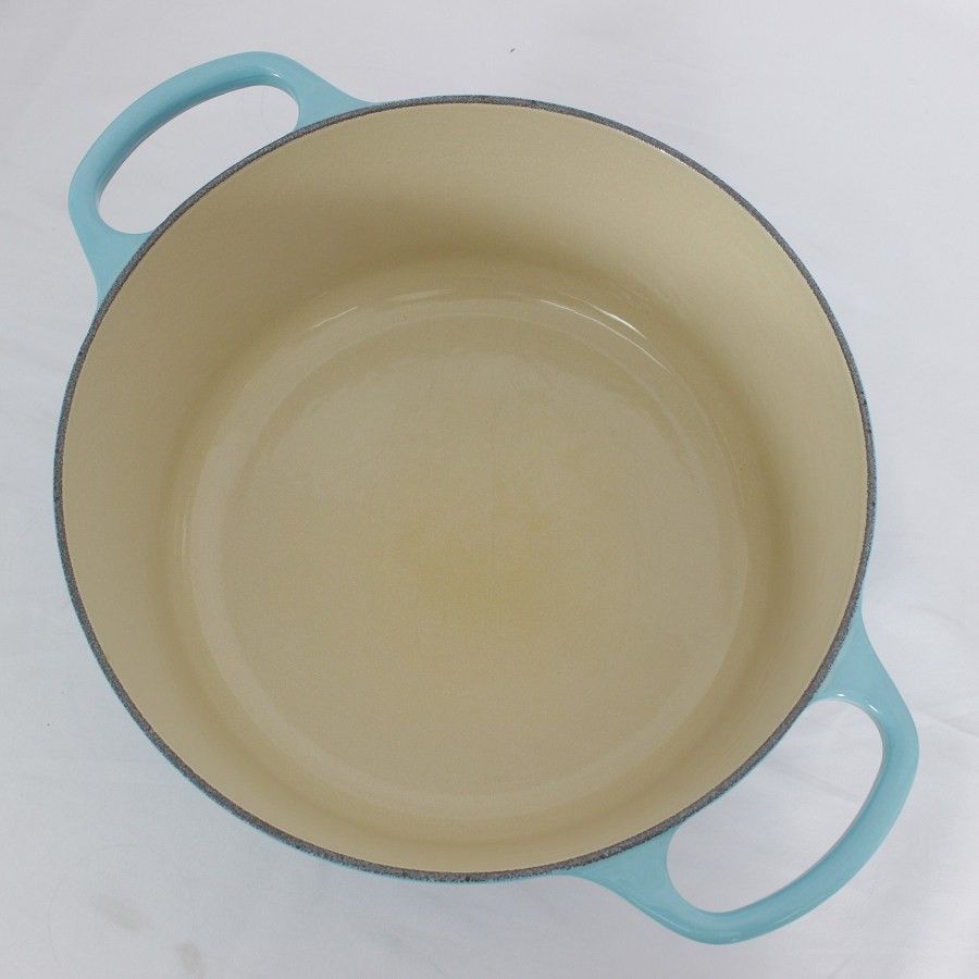 ル・クルーゼ ココット・ロンド 24cm カリビアンブルー ホーロー 両手