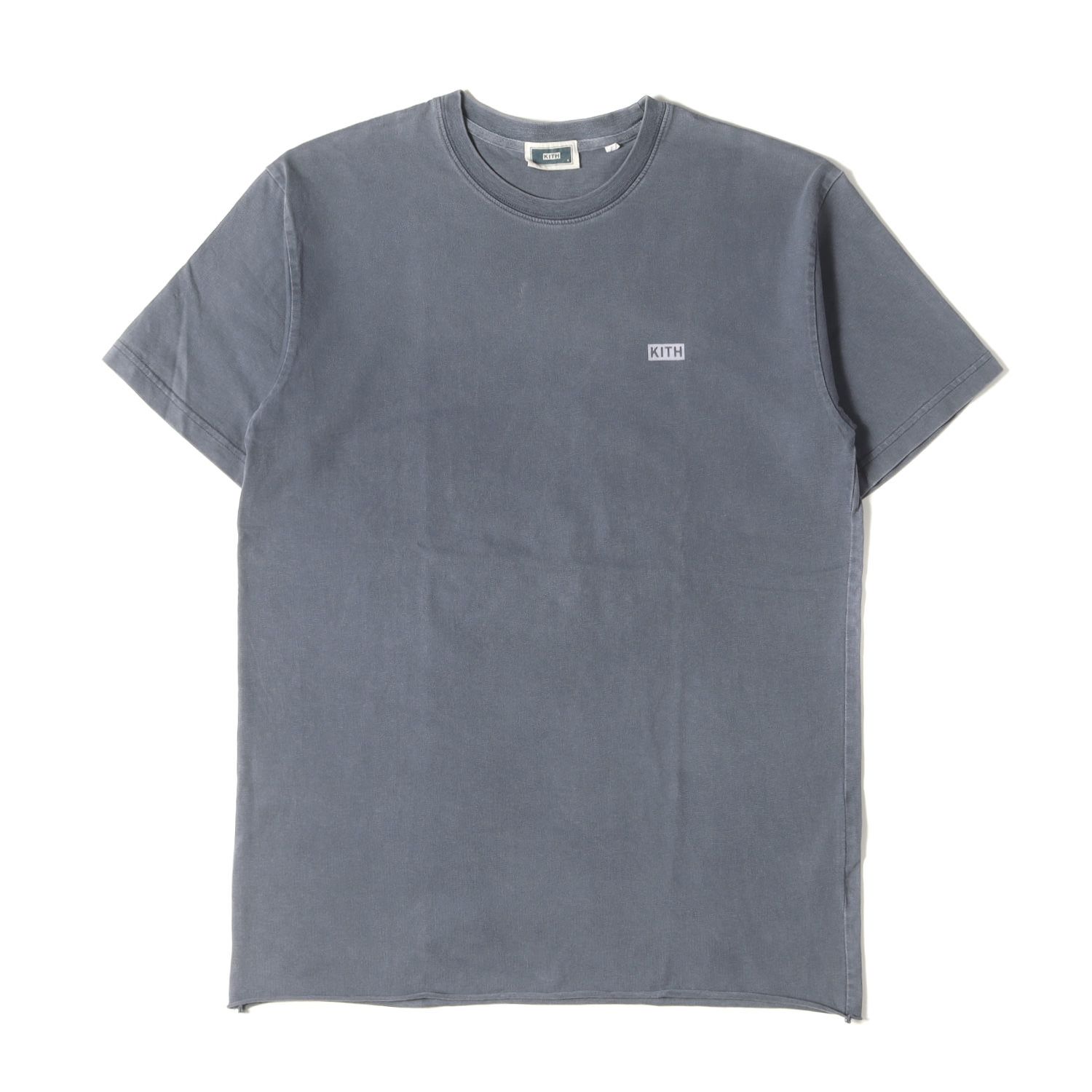 KITH NYC キス ニューヨークシティー Tシャツ サイズ:S 20SS オーバーダイ加工 スモールボックスロゴ クルーネック Tシャツ ネイビー 紺 トップス カットソー 半袖【メンズ】