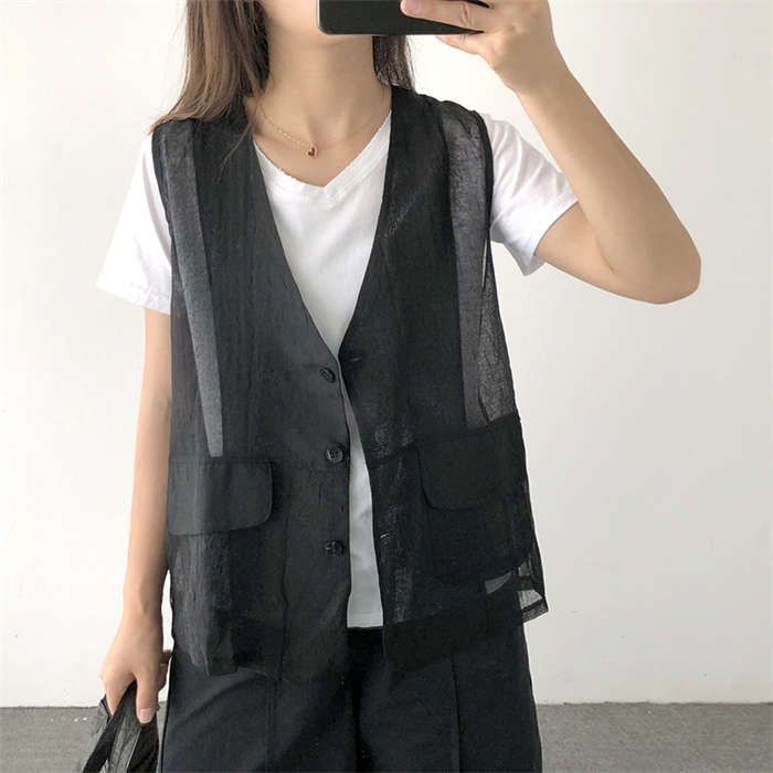 DT☆Intrend「PALK」春夏！リネン ジレ（ベスト） DT☆Intrend「PALK」春夏！リネン ジレ（ベスト） (Intrend