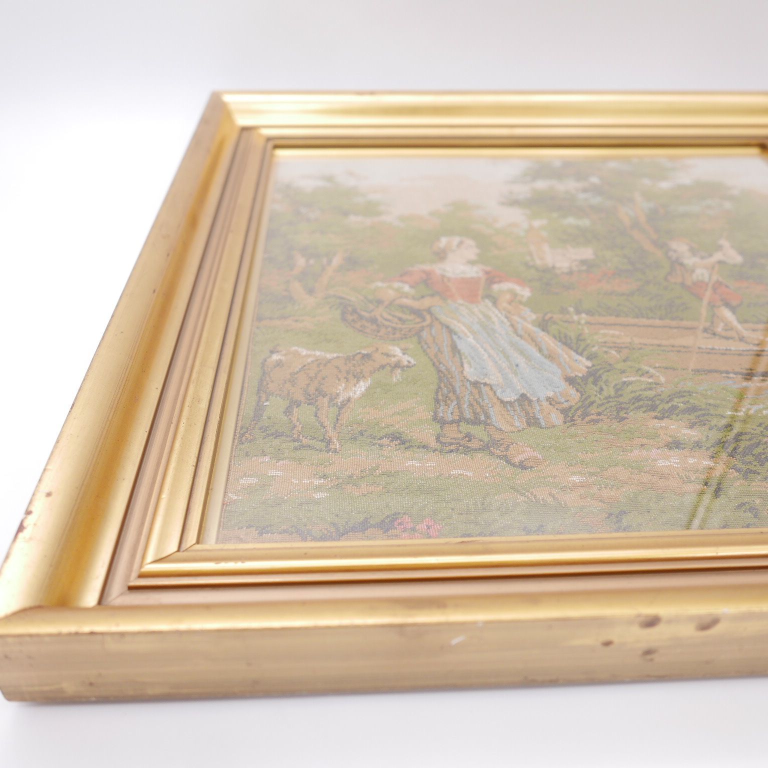 タペストリー額縁 ガクブチ 額入り 風景画 ゴブラン織 絵画 額装