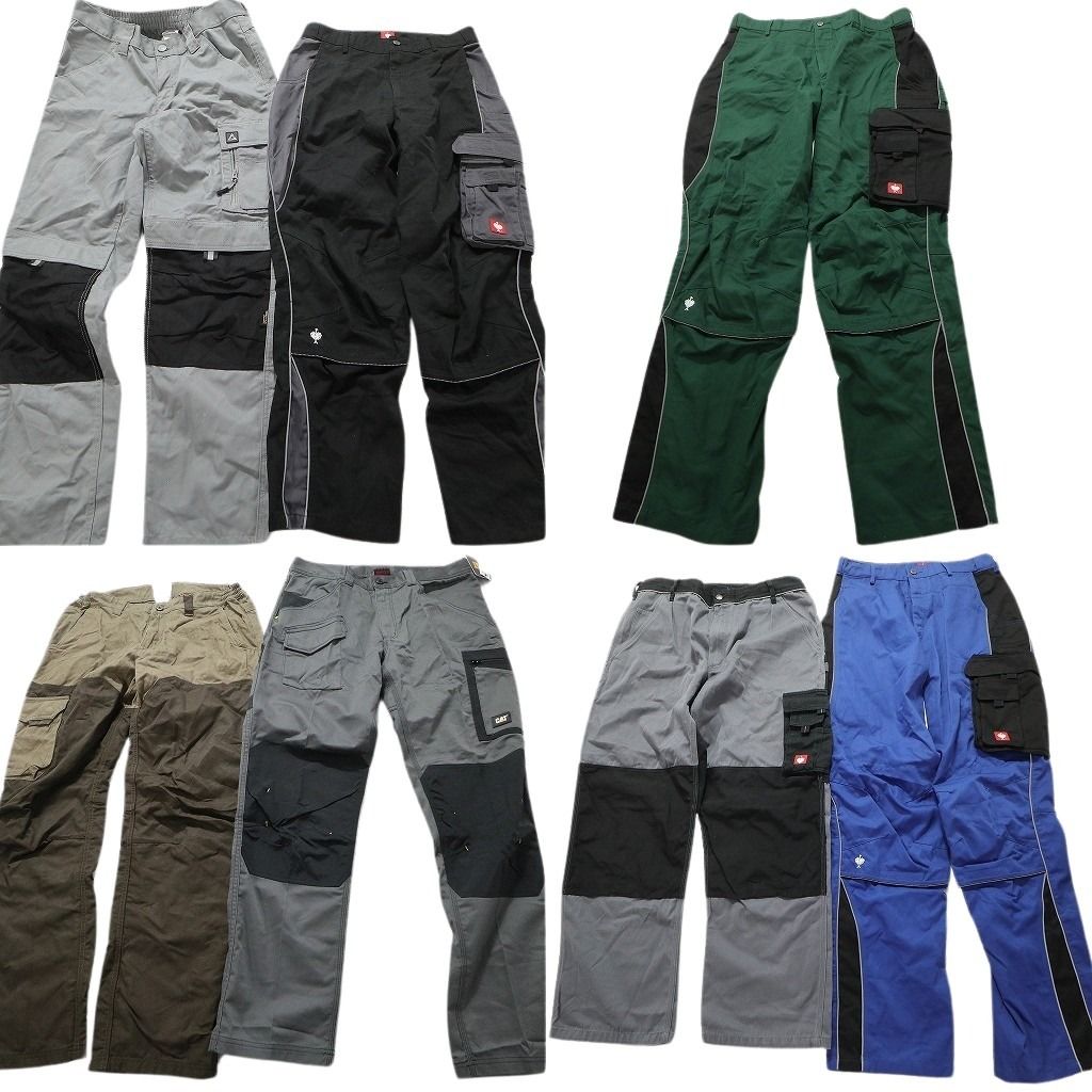 古着卸 まとめ売り ユーロワークギミック系 パンツ 7枚セット (メンズ ) グレー ブラウン ワークパンツ MU1989