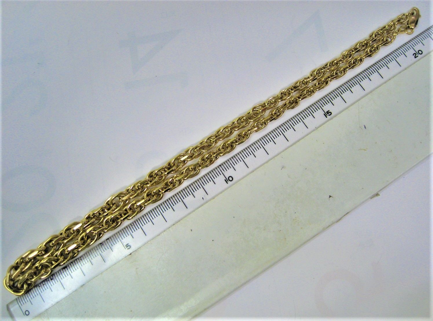 K18 18金3連 編み込みチェーン グラデーション ボリュームのある  