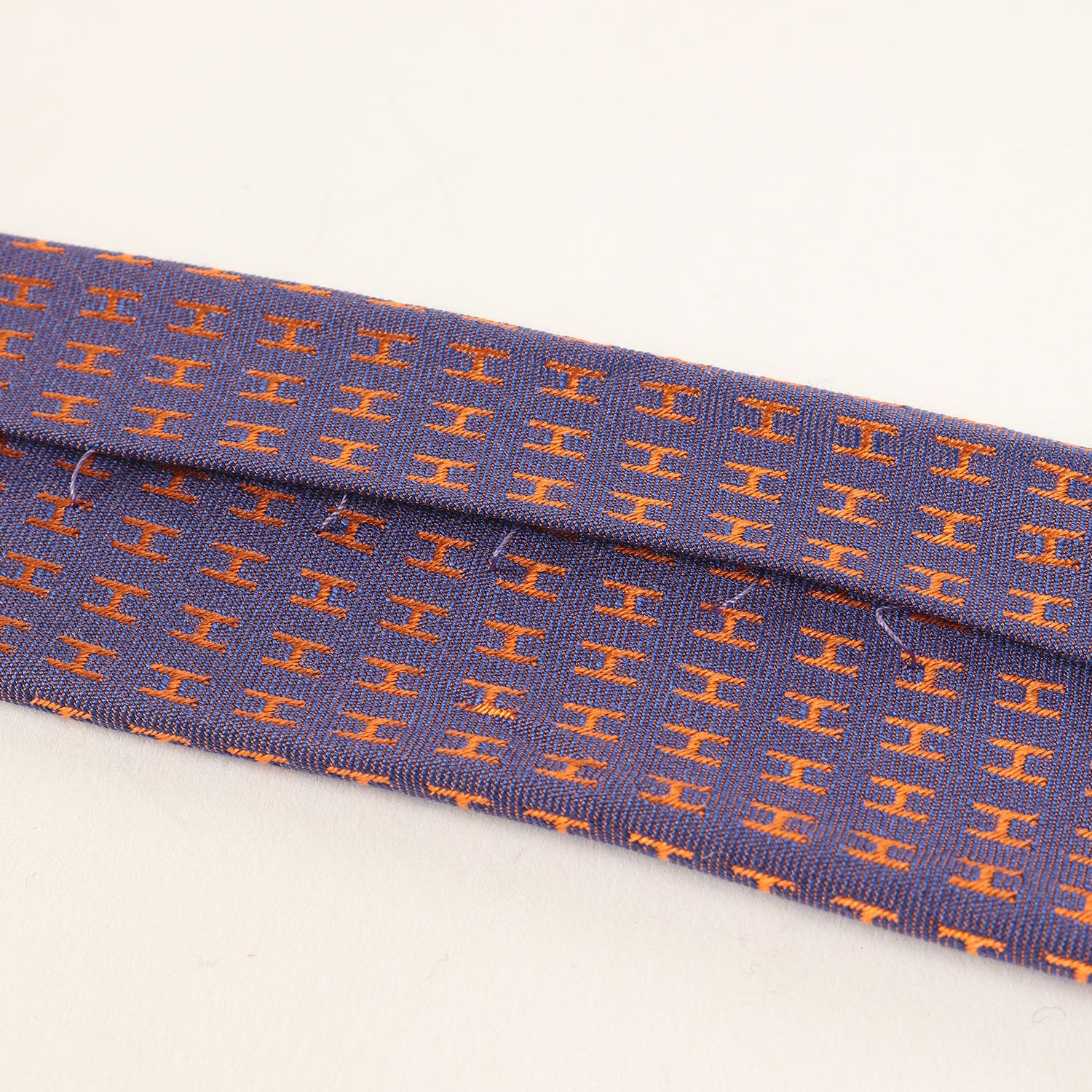 HERMES エルメス ネクタイ ファソネH ジャガード シルク フランス製 H織り FACONNEE H パープル オレンジ ブランド ファッション アイテム 小物 メンズ