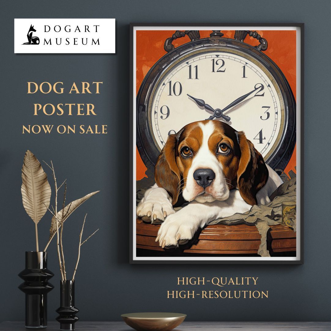 博識 - ビーグル犬 No.1】ジークレー版画＊名入れOK！ アートポスター