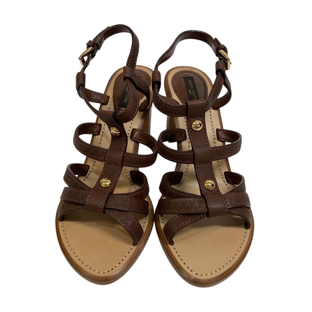 ルイヴィトン LOUIS VUITTON 22 サンダル ヒールサンダル ブラウン