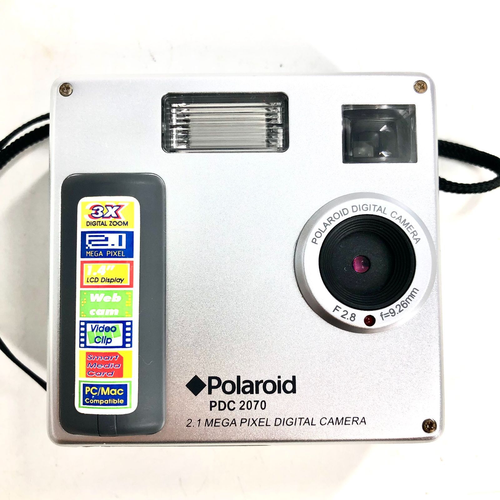 Polaroid ポラロイド コンパクトデジタルカメラ PDC2070 F=2.8 f=9.26mm ケース 単四電池仕様【ND-482】 - メルカリ