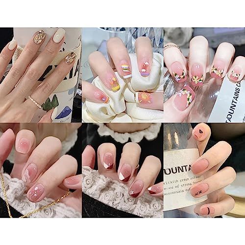 ショートプリントマニキュア NIUANIUA ネイルチップ 人気 和風 ラウンドチップ ファッション 結婚式ネイルチップ かわいい 短め 花嫁ネイル 光沢 つけ爪 春夏 手作りネイルチップ 6パック 144枚入 付け爪 チップ ショートプリントマニキュア