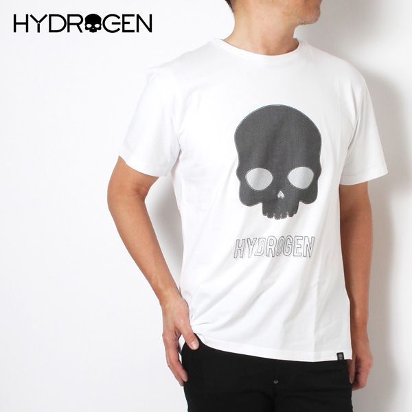 ハイドロゲン HYDROGEN メンズ 刺しゅうデザインプリントスカル T 