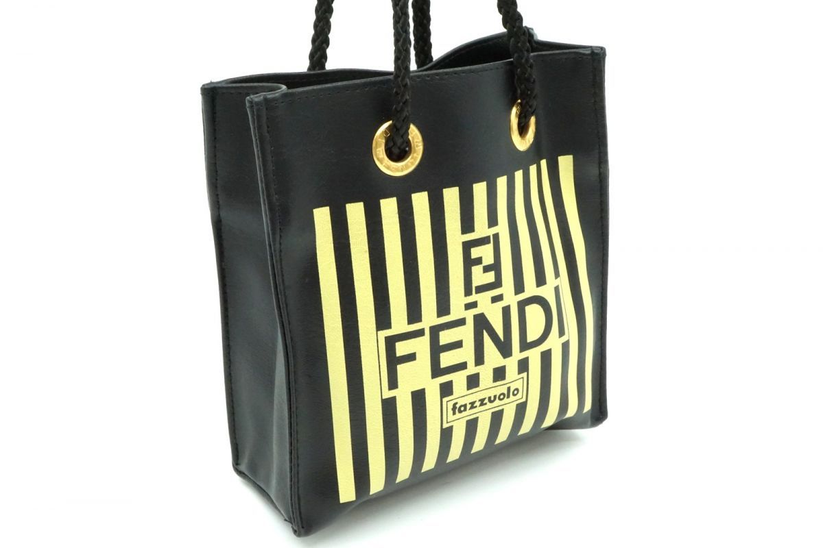 FENDI Fazzuolo フェンディ ミニ ハンドバッグ ブラック 黒-