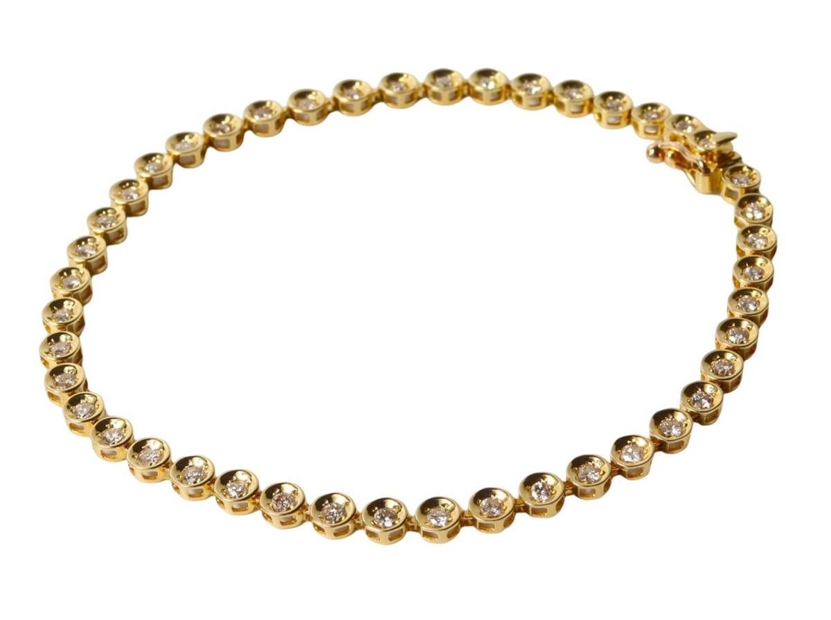 K18 テニスブレスレット ダイヤモンド 1.0ct 19cm 18金 ゴールド 