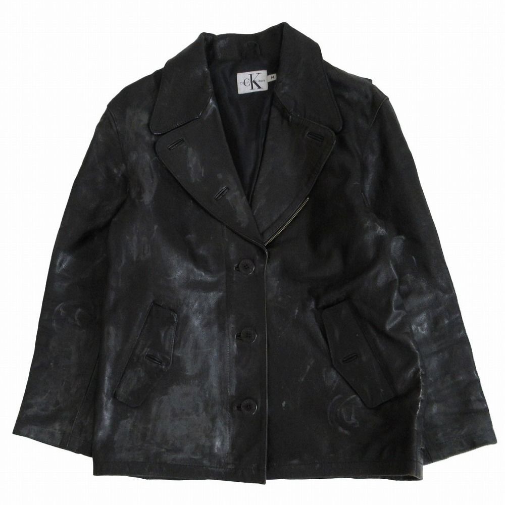 CK calvin klein jeans カルバンクライン ヴィンテージ 牛革 レザー 