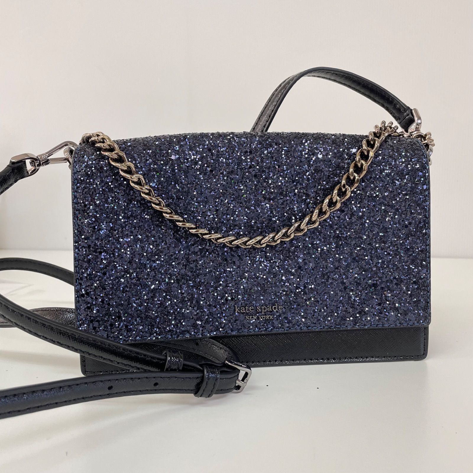 美品✨ケイトスペードショルダーバッグブルー斜め掛け金具2way 美品✨ケイトスペードショルダーバッグブルー斜め掛け金具2way