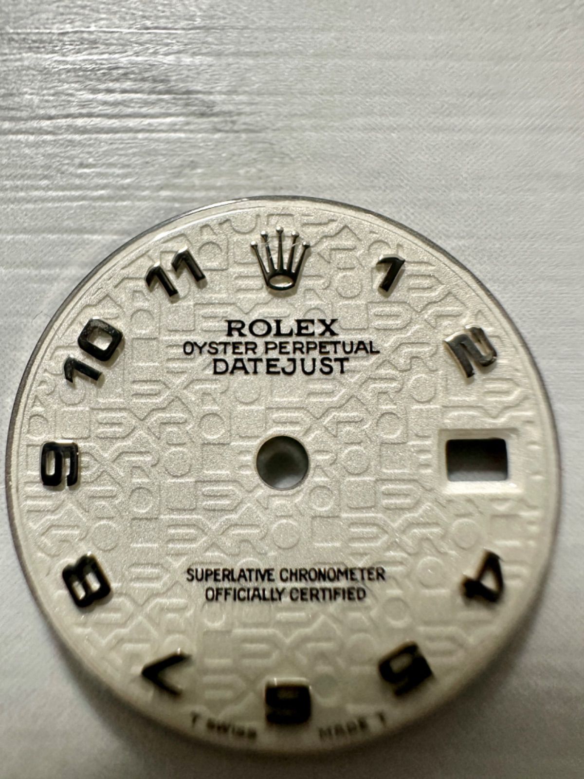 状態良好 純正パーツ ROLEX ロレックス デイトジャスト 白 コンピューター  文字盤 ダイヤル 69173 79173 69174 79174 文字盤径19.5mm レディース アラビア 時計