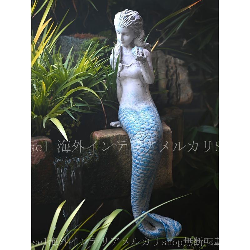 高さ50cm 人魚オブジェ 花器付き インテリア ガーデン雑貨 樹脂 屋外OK Amazon.co.jp: tonntyann ガーデンオーナメント 置物 人魚姫