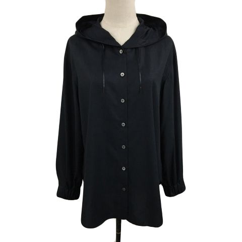 ギャバジンケーティー Gabardine K.T シャツ ブラウス フード 無地 タック 長袖 9 黒 ブラック レディース ギャバジンケーティー Gabardine K.T シャツ ブラウス フード