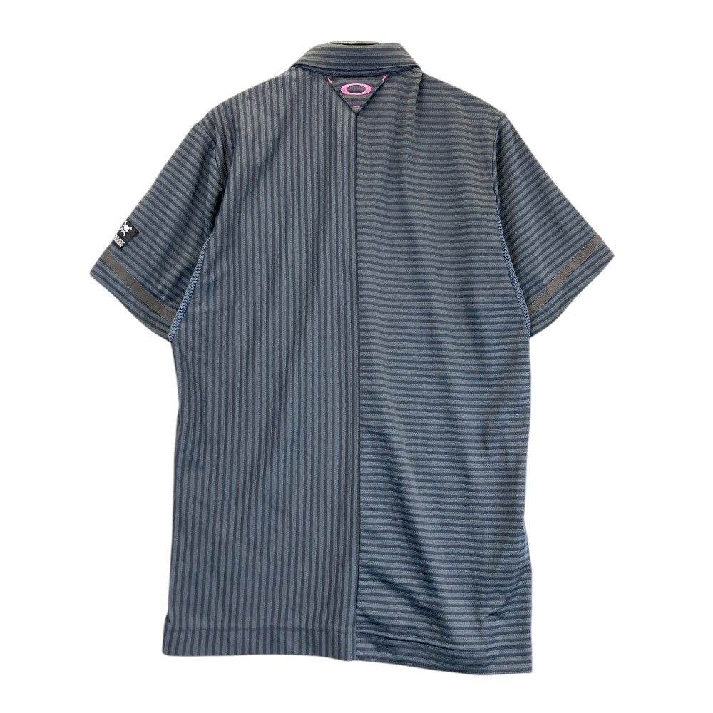 サイズ： OAKLEY オークリー 434392JP 半袖ポロシャツ ボタンダウン ボーダー柄 グレー系 [240101370158] ゴルフウェア メンズ ストスト OAKLEY オークリー 434392JP 半袖ポロシャツ ボタンダウン